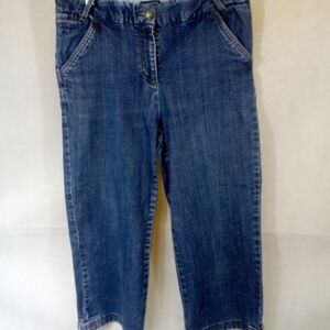 Land's End Dark Blue Crop Denim Jeans Capri 10